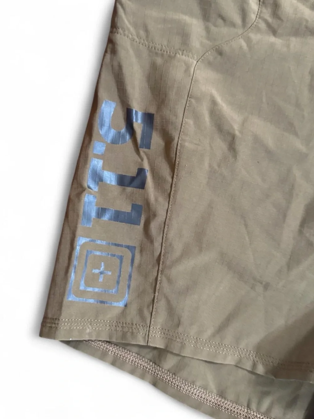 Olive Brown Men’s Swim Trunks with Orange Drawstring